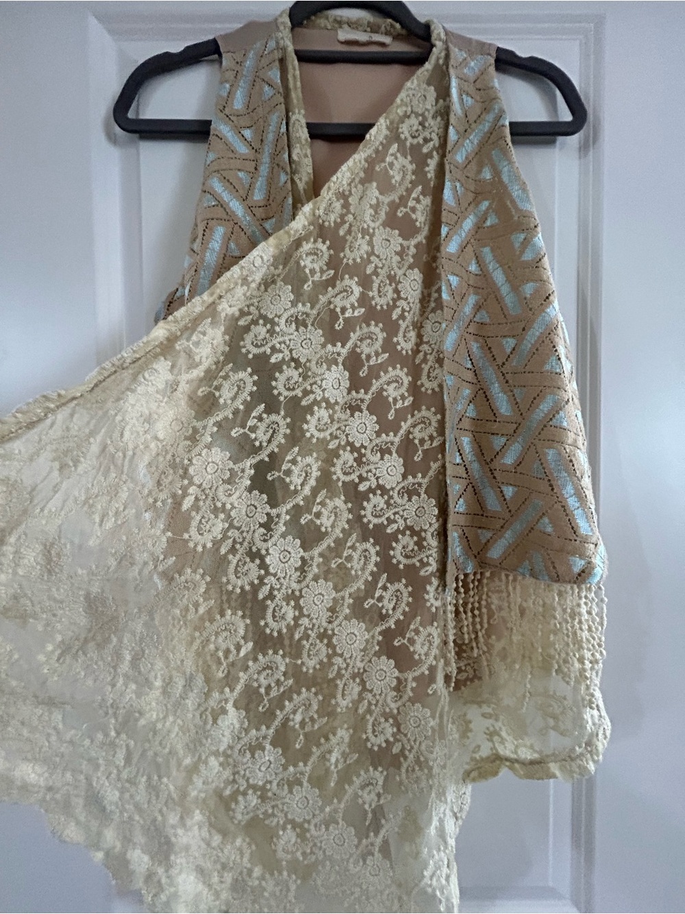 Ryu Pale Blush and Ivory cardigan one size